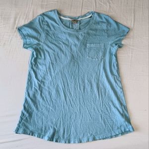 Woolrich Light Blue V Neck Cotton Tee Women's Size Medium